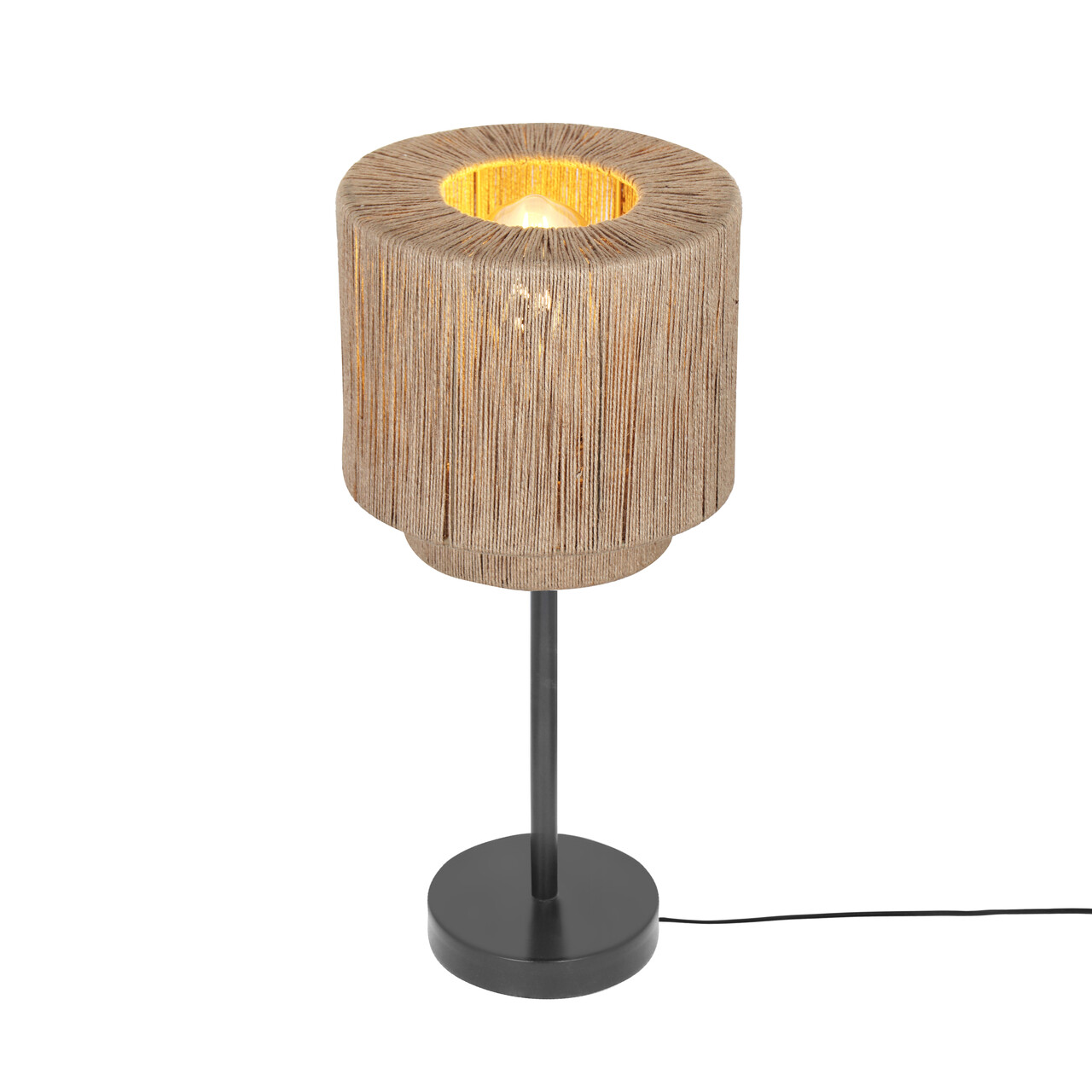 Lampa de masa Smilla, TRIO, 21x45 cm, 10W, 1x E27, metal, negru mat/bej - imagine 7